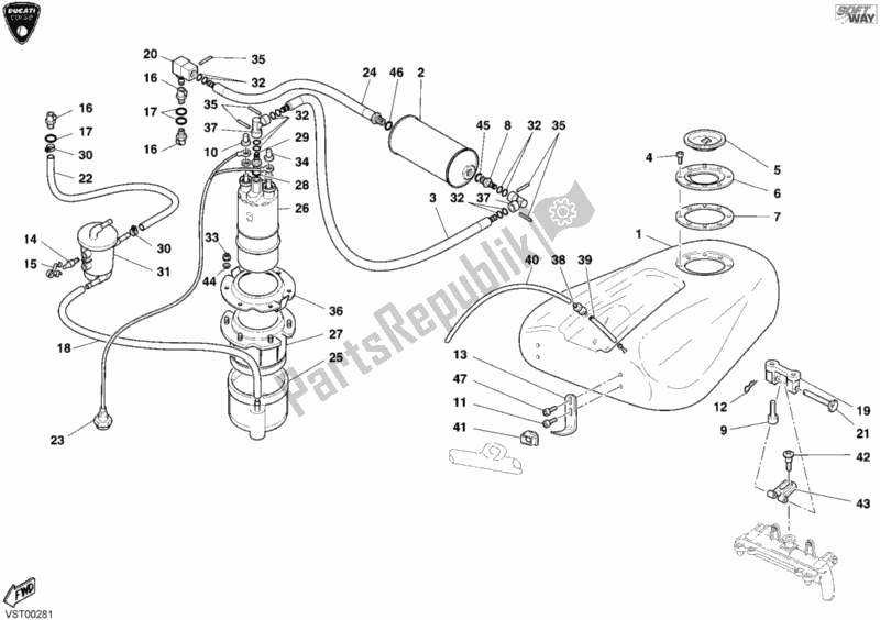 Todas las partes para Depósito De Combustible de Ducati Superbike 998 RS 2003